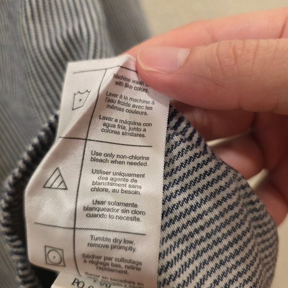 Carhartt Mens Hickory Stripe Quarter Zip Long Sleeve Work Shirt Large - Picture 6 of 12